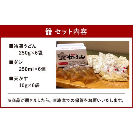 ふるさと納税 純手打ち 冷凍うどん 6人前 かけうどんダシ 天かす付 かけ うどん 冷凍 6食分 出汁 つゆ 無添加うどん モチモチ 国産 送料無料 宮崎県えびの市｜furunavi｜02