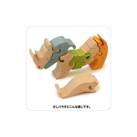 ふるさと納税 木のおもちゃ/サイ(B型)のスタンディングパズル psc 積み木 パズル 型はめ プレゼント ランキング 誕生祝い 出産祝い 誕生日ギフト.. 長野県上田市の画像