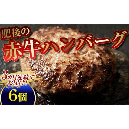 ふるさと納税 [3カ月定期]肥後の赤牛ハンバーグ(150g×6個) FKP9-595 熊本県球磨村