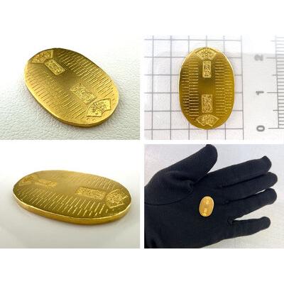 ふるさと納税 【ふるなび限定】【置物】純金 ゴールド 24金 開運ミニ小判 レプリカ Mサイズ ALPBK027 FN-Limited-SP | 純金 山梨県南アルプス市_2