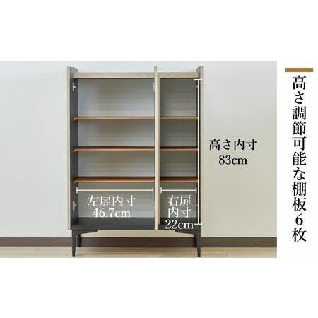 ふるさと納税 下駄箱 収納 シューズボックス 幅75cm 奥行35cm 高さ107.2cm （Whale-ホエール-) 【ベージュ】 福岡県大川市_2