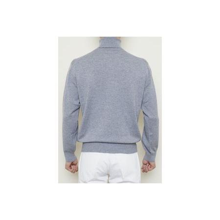 ふるさと納税 日本製 カシミヤ100% タートルネック ライトグレー 2L