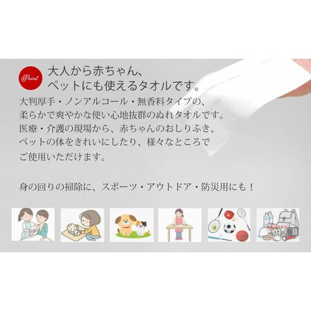 ふるさと納税 ウェットタオル 大判（18cm×40cm）厚手 さわやかたおるちゃん （詰め替え 徳用 150枚入）×4個 合計600枚【SPC】 愛媛県新居浜市_2