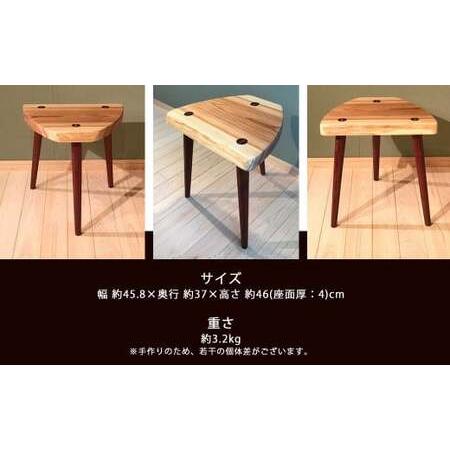 ふるさと納税 リノベーション家具 (HIME Re 家具)「おむすびスツール」廃棄される無垢座卓＋愛媛産杉 家具職人手づくり【TOKI家具館メンテナン.. 愛媛県新居浜市の画像