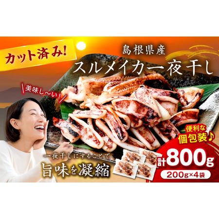 ふるさと納税 スルメイカ一夜干し(200g×4袋) 計800g イカ 干物 [005_0133] 島根県浜田市