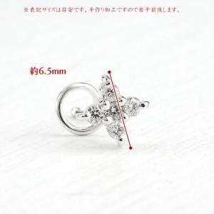 ふるさと納税  プラチナ ピアス ダイヤ 片耳 キャッチのいらないピアス つけっぱなし フラワー 花 ダイヤモンド 0.11ct キャッチナッシャー pt90.. 山梨県昭和町の画像