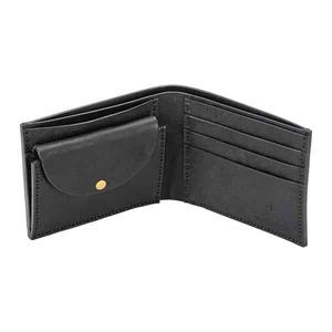 ふるさと納税 豊岡財布 Haaki Leather 二つ折財布 HLW301 ネロ（HLW301） 兵庫県豊岡市の画像
