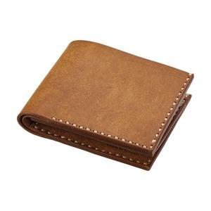 ふるさと納税 豊岡財布 Haaki Leather 二つ折財布 HLW301 コニャック（HLW301） 兵庫県豊岡市の画像