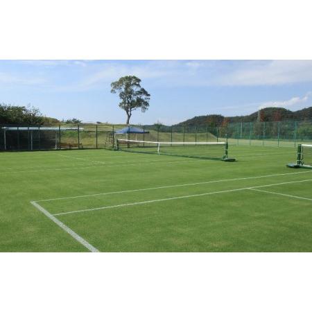 ふるさと納税 【関西唯一】天然芝テニスコート（1時間）利用券＋テニスボールプレゼント 兵庫県加西市 