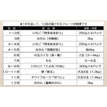 ふるさと納税 福岡県旬のフルーツ定期便【年10回コース】【1〜2月開始】[H5261] 福岡県福津市_1