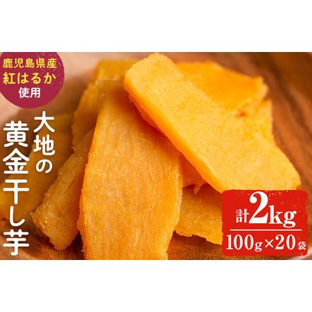 ふるさと納税 大地の黄金干し芋 計2kg(100g×20袋) さつまいも さつま芋 ほしいも 干しいも 紅はるか 国産 九州産 鹿児島県産 小分け ス.. 鹿児島県志布志市