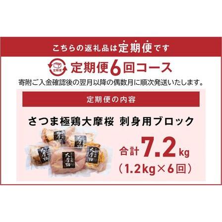 ふるさと納税 【2ヵ月毎定期便】さつま極鶏大摩桜 刺身用ブロック全6回【配送不可地域：離島】【4082821】 鹿児島県南九州市_4