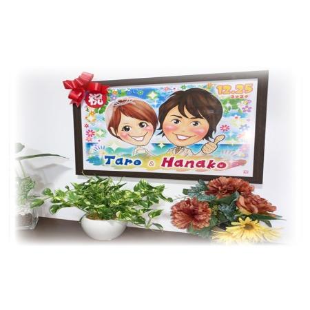 お値下げ ふるさと納税 金武町のイラストレーター「伊芸まもる」が描く似顔絵ボード【A3】 沖縄県金武町 【FKP8747641484】(30800円)