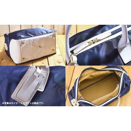 ふるさと納税 ハンドメイド　ゴルフボストンバッグ　＜ ネイビー×ライトブラウン ＞　【11100-0813】 埼玉県さいたま市の画像