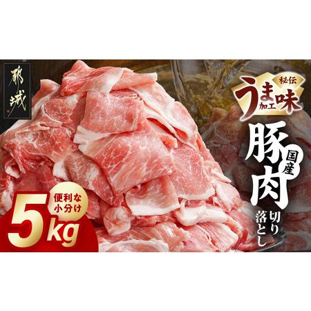 ふるさと納税 国産豚肉切り落とし5Kg(うま味加工)_MJ-3647_(都城市) 250g×20袋 昆布だし 冷凍 小分け 人気 おすすめ オススメ 宮崎県都城市