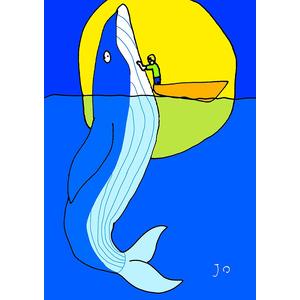 ふるさと納税 絵画『くじらにタッチしたいなぁ』小サイズ 岐阜県大垣市_1