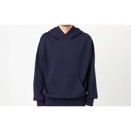 ふるさと納税 ≪先行予約≫【THISISASWEATER.】A3: A SWEATER IS FOR EVERYDAY. Hoodie NAVY ネイビー カシミヤセーター 服 洋服 ユニセックス .. 山形県山辺町の画像