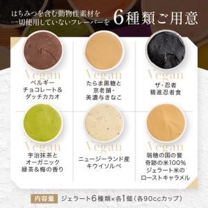 ふるさと納税 【プレマルシェ・ジェラテリア】国際コンテスト入賞店の人気ジェラート6種食べ比べ Vegan set｜ジェラート専門店 人気セット 京都府京都市_1