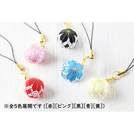 本荘ごてんまり ストラップ【桜柄】青 ＜クロネコゆうパケット＞ 秋田県由利本荘市 【帯】