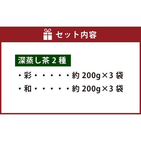 ふるさと納税 深蒸し茶 たっぷり 約1.2kg 詰め合わせ 2種類（1袋約200g×各3袋） お茶 緑茶 日本茶 茶葉 静岡茶 静岡県菊川市_1