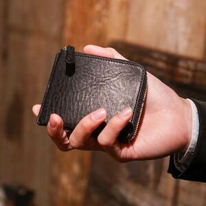 ふるさと納税 チマブエ Morris 栃木レザー 本革 L字ファスナーコンパクト財布 [黒][雑貨 ファッション 人気 おすすめ ] 栃木県栃木市