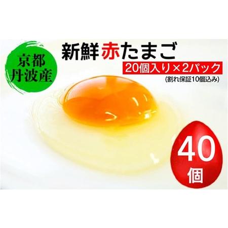 ふるさと納税 卵 赤たまご 40個 卵[北海道・沖縄・その他離島への配送不可] 京都府亀岡市