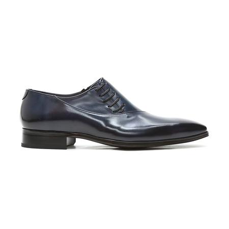 ふるさと納税 クインクラシコ 革靴 25005S〈ネイビー〉 (サイズ：26.5cm) 紳士靴 幅広 甲高 ビジネスシューズ サイドレース エラスティック スリ.. 東京都台東区の画像
