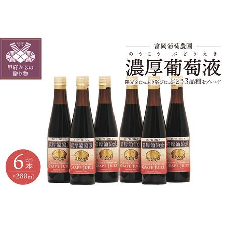 ふるさと納税 富岡葡萄農園「濃厚葡萄液」280ml×6本セット 山梨県甲府市(13000円)