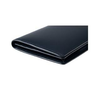 ふるさと納税 キプリス本革製ボックスカーフ通しマチ長財布（小銭入れ無し）　カラー：ネイビー 【kt026-009-2】 東京都江東区の画像