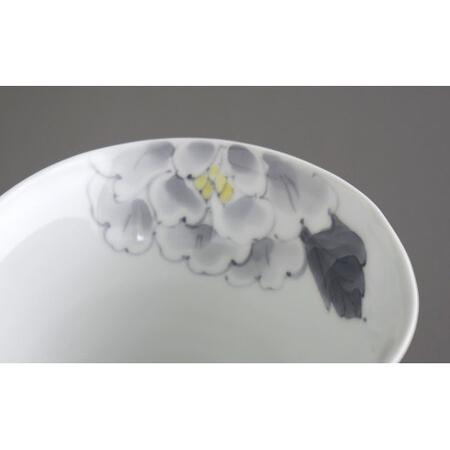 ふるさと納税 有田焼 食洗機対応 なぶり深小丼 薄墨牡丹 薄墨朱牡丹 2個セット【泰山】器 食器 ボウル 丼 どんぶり 鉢 A45-396 佐賀県有田町の画像