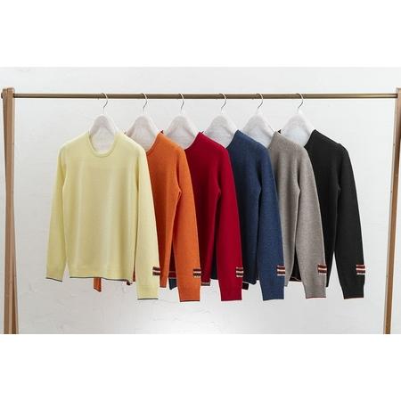 ふるさと納税 カシミヤ ニット セーター 男性用サイズ:S(40)カシミヤ(L.イエロー )≪白田のカシミヤ≫  宮城県加美町_4