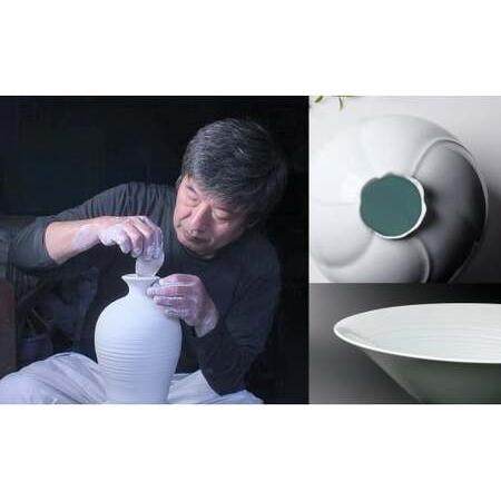 ふるさと納税 有田焼 白磁コーヒー碗【佳秀窯 西山正作 】器 うつわ 優勝杯＆平円盤 珈琲碗 言い慣わし作物 陶物作り絵描き ろくろ A70-159 佐賀県有田町