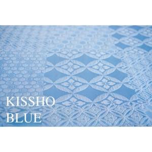 ふるさと納税 【着回しできるシルクストール】フィルタンゴ ストール　吉祥柄ボタン付き　ブルー　洗えるシルク、お祝いギフトにも。 京都府京丹後市の画像