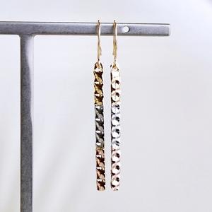 ふるさと納税 Pt900/K18YG/PG 3カラー 地金 ピアス フック式 保証書付