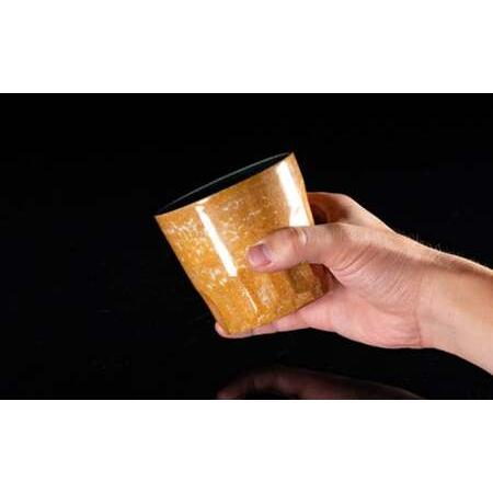 ふるさと納税 【世界でグランプリ受賞】有田焼 大理石のような質感 ロックカップ 麟 Lin Marble Old Amber 1個【金照堂】ロックグラス ウイスキ.. 佐賀県有田町の画像
