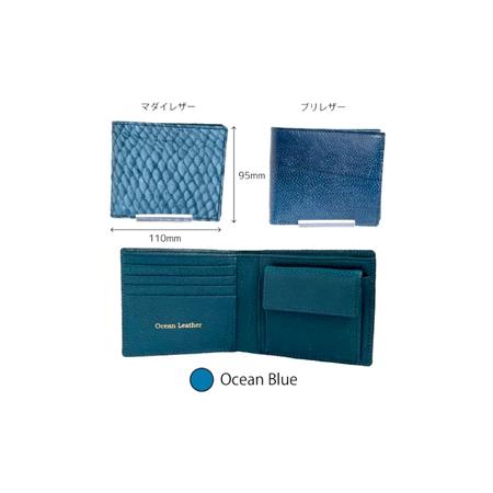 ふるさと納税 【Ocean Blue】Ocean Leather 二つ折り財布【マダイ】【興洋フリーズ株式会社】 [ATBX070-01] 高知県高知市の画像