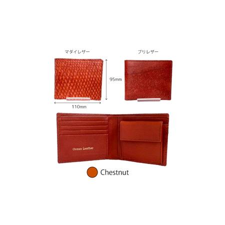 ふるさと納税 【Chestnut】Ocean Leather 二つ折り財布【マダイ】【興洋フリーズ株式会社】 [ATBX070-03] 高知県高知市の画像