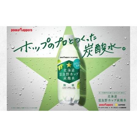 ふるさと納税 北海道 定期便 6ヵ月 連続 全6回 炭酸水 500ml × 24本 北海道富良野ホップ炭酸水 ポッカサッポロ 無糖 北海道富良野ホッ.. 北海道上富良野町の画像