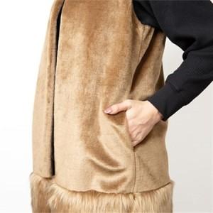 ふるさと納税 OKADA TEXTILE エコファー切り替え ロングベスト　キャメル_装飾品・工芸品 女性・レディース 洋服 _【1551359】 和歌山県橋本市の画像
