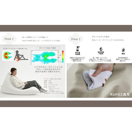 ふるさと納税 【ブラック】ハナロロ ビーズクッション ポトラ 170リットル レザーカバーセット 北欧 ニットカバーセット Nordic 日本製 おしゃれ.. 愛知県田原市_3