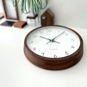 ふるさと納税 KATOMOKU muku clock 13≪km-104WARC≫ウォールナットの