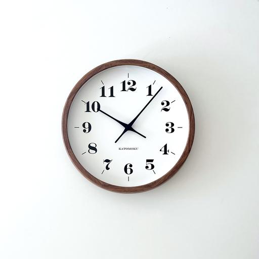 ふるさと納税 KATOMOKU muku clock 12 ウォールナット 電波時計 連続秒針 km-98WARC 岐阜県郡上市