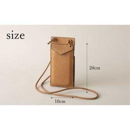 ふるさと納税 ENVELOPE（革のカシミヤ 郡上市産明宝鹿革スマホショルダーバッグ）ブラウン 岐阜県郡上市の画像