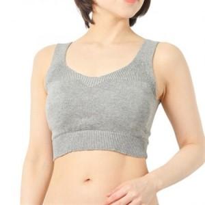 ふるさと納税 日本製 オーガニックコットン ゆったりブラ (パット付) 無縫製 グレー (6681-S7363)_装飾品・工芸品 女性・レディース 洋服 _.. 奈良県大和高田市