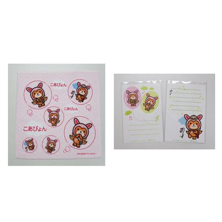 ふるさと納税 上小阿仁村PRキャラ こあぴょんグッズセット ピンク（エコバック、トートバック、ハンカチ、缶バッジ、ストラップ 各1点、ポス.. 秋田県上小阿仁村_2