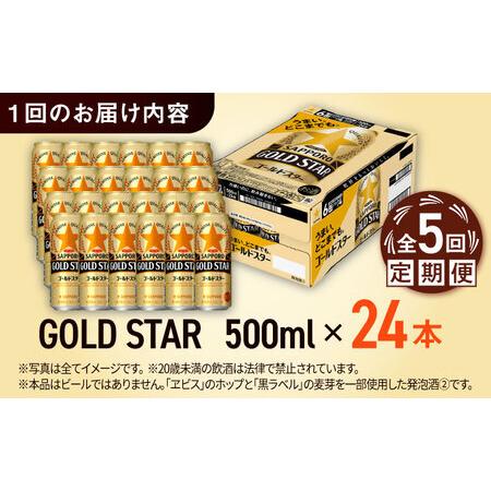 ふるさと納税 【全5回定期便】サッポロビール GOLD STAR 500ml×24缶 合計120缶  /ビール 発泡酒 ゴールドスター お酒 大分 日田/[ARDC124] 大分県日田市の画像