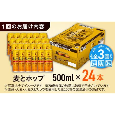 ふるさと納税 【全3回定期便】サッポロビール 麦とホップ 500ml×24缶 合計72缶  /ビール 発泡酒 お酒 大分 日田 / [ARDC134] 大分県日田市の画像