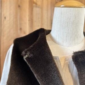 ふるさと納税 OKADA TEXTILE エコファー切り替え ロングベスト カーキブラウン_装飾品・工芸品  洋服 _【1571410】 和歌山県橋本市の画像