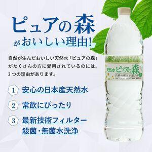 ふるさと納税 【定期便】2L 12本×12か月 ナチュラルミネラルウォーター ピュアの森 軟水 （2リットル 6本×2箱を1年間） 岐阜県関市の画像