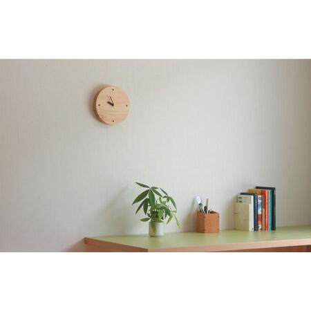 ふるさと納税 対馬ヒノキの丸時計≪対馬市≫【家具製作所kiiro】掛け時計 工芸 家具 インテリア 北欧 [WAL010] 長崎県対馬市の画像